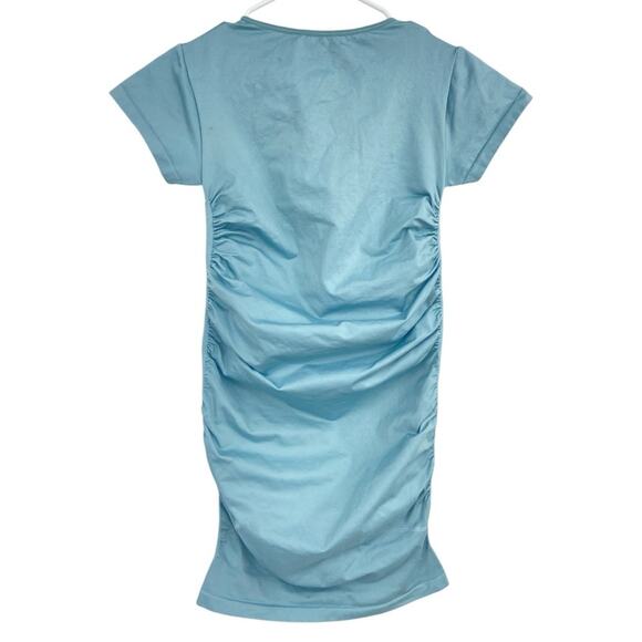 BLANQI EVERYDAY Maternity Cap‎ Sleeve Crew Neck Dress Sky Blue Small/Medium - Picture 4 of 5